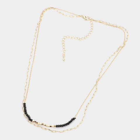 Fashion Double Layered Beaded Necklace