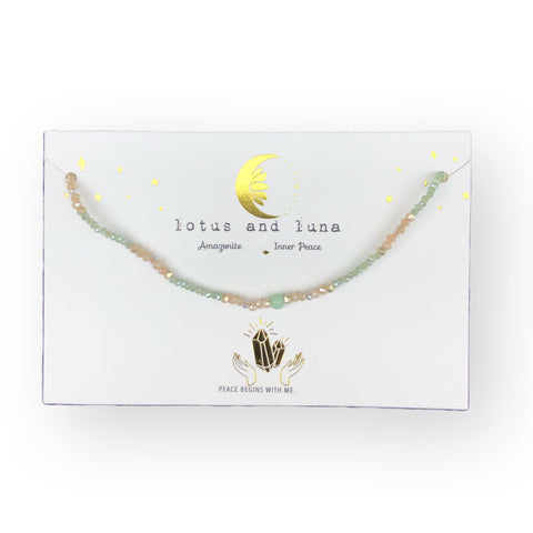 Lotus & Luna Crystal Stone Necklace - Inner Peace