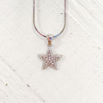 Fashion Mini Crystal Star Fish Snake Chain Necklace