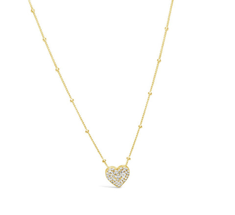 Stia Gold Pave Heart on Ball Chain