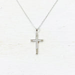 Sterling Silver CZ Cross Necklace