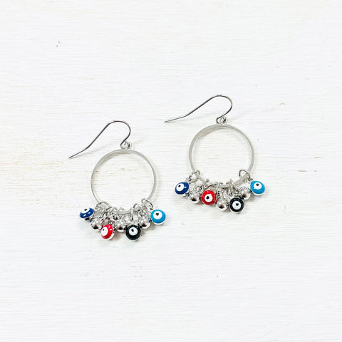 Fashion Evil Eye Multi Color Dangle Earrings