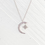 Moon & Star Pave Fashion Necklace