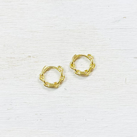 Sterling Silver Gold Plated Chain Link Hoops
