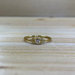 Gold Tone Sterling Silver CZ  Cluster Ring