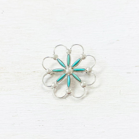 Sterling Silver Estate Flower Pin-Pendant
