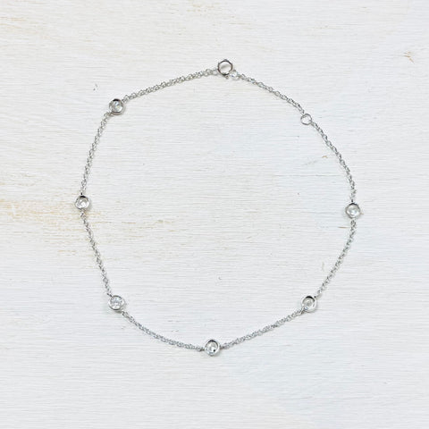 SS CZ Circle Anklet