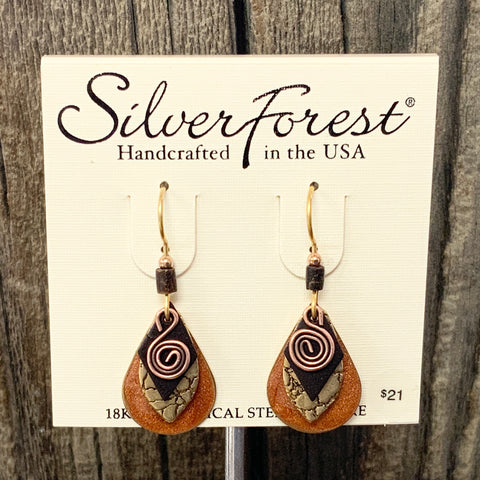 Coil on Layered Shapes Earrings