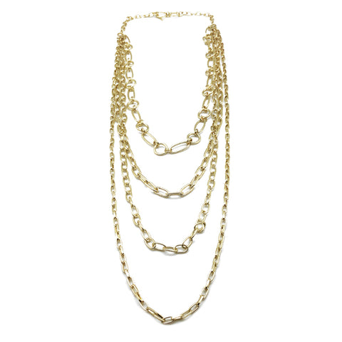 Anju Gold Chain Link 4 Layer Necklace