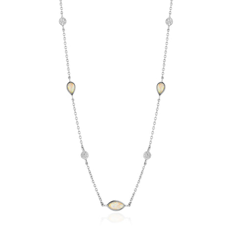 Silver Opal Mineral Glow Necklace