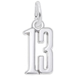 Sterling Silver Number 13 Charm