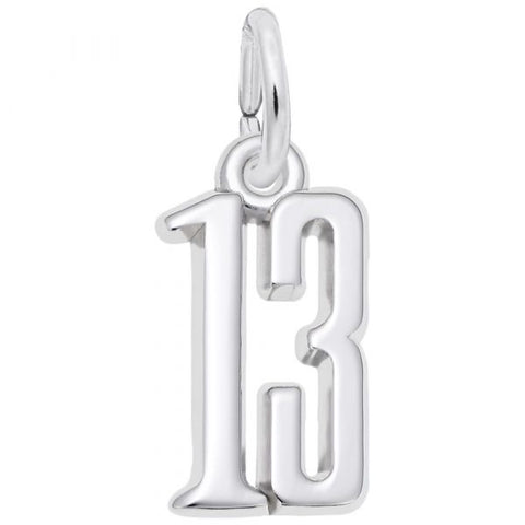 Sterling Silver Number 13 Charm