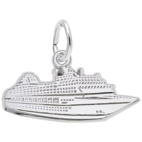 Sterling Silver Flat Cruise Ship Charm