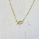 Gold Tone Sterling Silver XO Necklace
