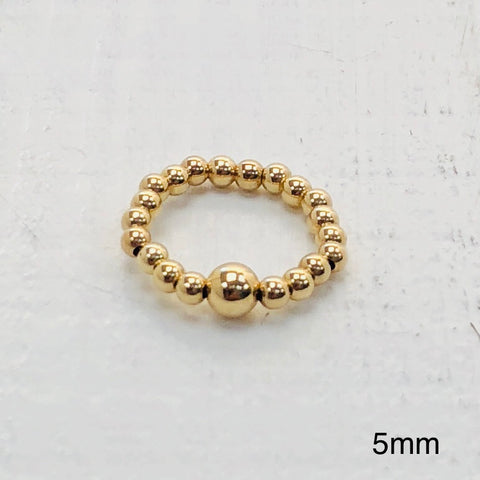 5MM CENTER BEAD GOLD FILLED RING