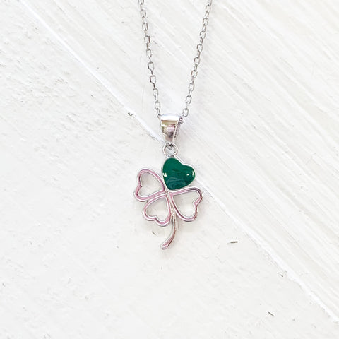 Sterling Silver Four Leaf Clover Necklace