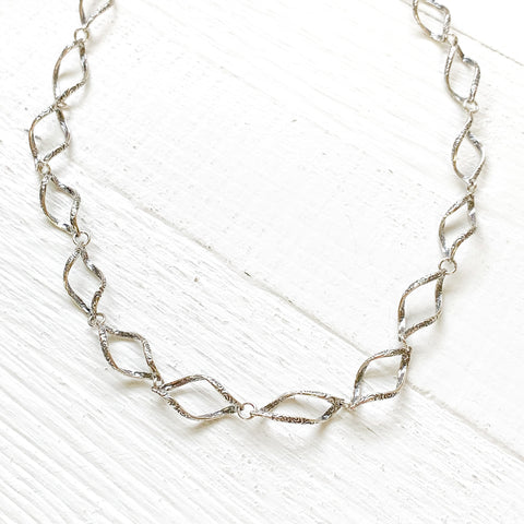 Sterling Silver Twist Link Necklace