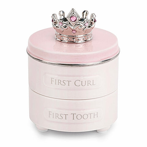 Pink First Tooth & Curl Keepsake Box