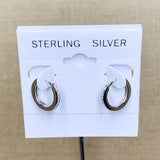 Sterling Silver CZ Huggie Hoops