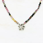 Sterling Silver Estate Beaded Flower Necklace