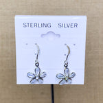 Sterling Silver White Flower Earrings