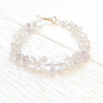 Sterling Silver Clear Chipped Stone Bracelet