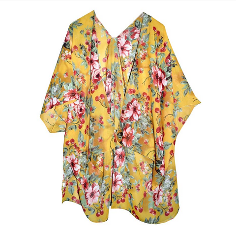 Kimono - Yellow Flower & Berry