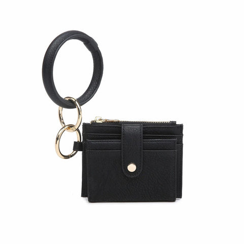Sammie Card Wallet with Ring Handle - Black