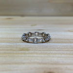 Sterling Silver Rectangle CZ Link Ring