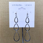 Sterling Silver Oval Dangle Stud