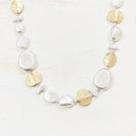 Fashion Silver and Gold Tone Stones Necklace