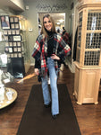 Red Navy Plaid Kennedy Shawl