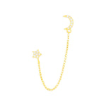 Gold Tone Sterling Silver Dreamer Chain Studs