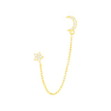 Gold Tone Sterling Silver Dreamer Chain Studs