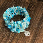 Fashion Blue Stones Wrap Bracelet