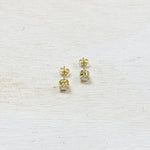 SS GP CZ Circle Stud Earrings