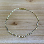 Sterling Silver Two-Tone Link Anklet