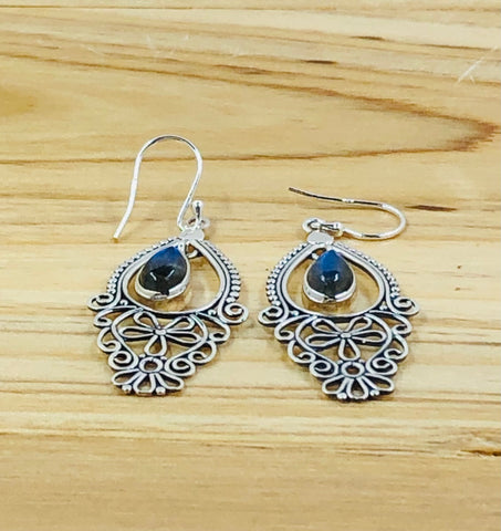 Sterling Silver Labradorite Dangle Earrings