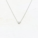 SS Small Circle CZ Necklace 16-18”