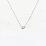 SS Small Circle CZ Necklace 16-18”
