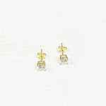 Sterling Silver Gold Plated CZ Studs
