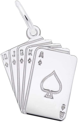 Sterling Silver Cards-Royal Flush Charm