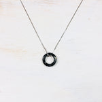 Sterling Silver Grey Cosmic Ring Necklace