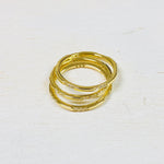 Set of 3 Goldtone Band with CZ accents