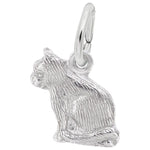 Sterling Silver Sitting Cat Accent Charm