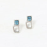 Fashion Blue Stone Square Studs