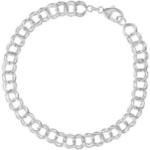 Sterling Silver Classic double curb 8” bracelet