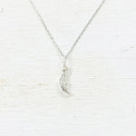 Sterling Silver Crescent Charm Necklace