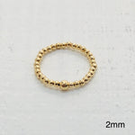 2MM BEADED GOLD TONE STERLING SILVER RING