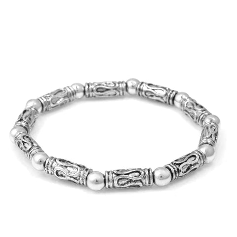 Fashion Silver Tone Stretch Bracelet